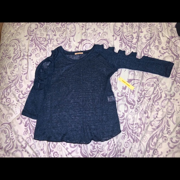Sweet Romeo Sweaters - Sweet Romeo -Blue Sweater Size Medium